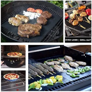 BBQ Grill Sheet 2 pack! Stops food from falling through the grill rack! Reusable, non stick, can be cut to size!