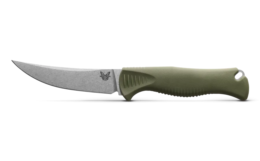 Benchmade 15505 Meatcrafter Dark Olive Santoprene 4.01" Fixed Blade Knife