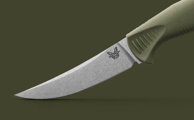 Benchmade 15505 Meatcrafter Dark Olive Santoprene 4.01" Fixed Blade Knife