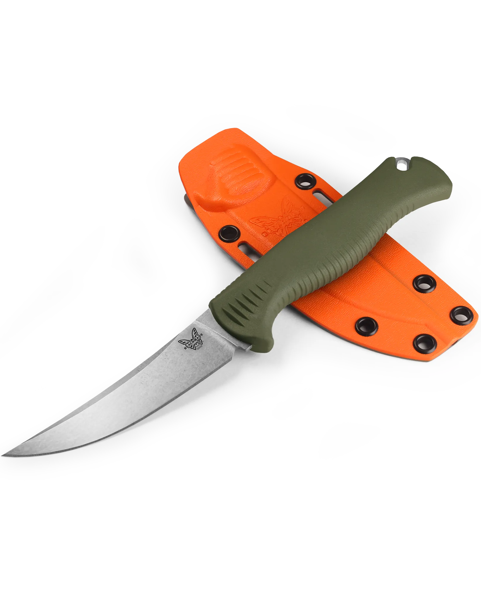 Benchmade 15505 Meatcrafter Dark Olive Santoprene 4.01" Fixed Blade Knife