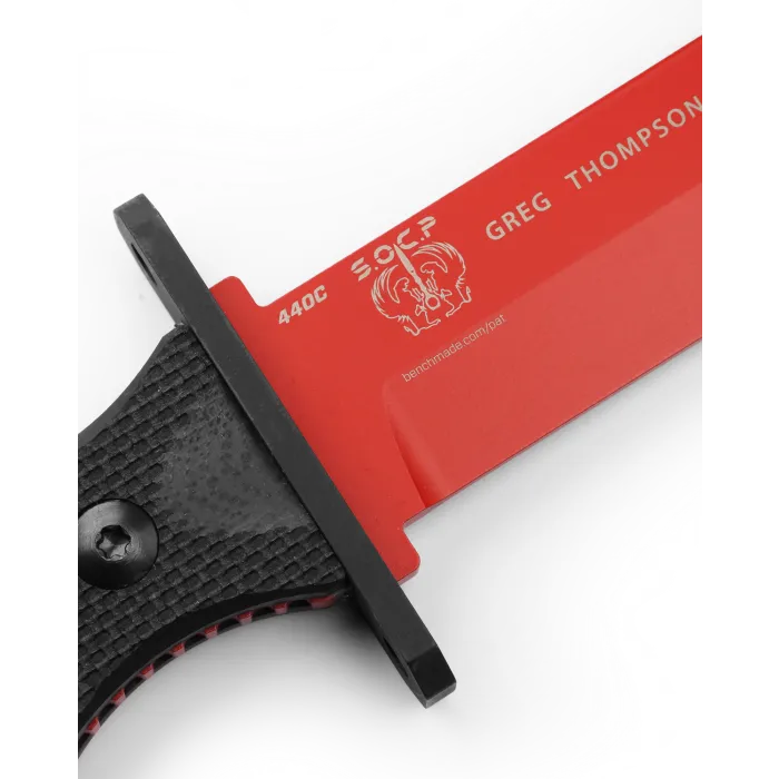 Benchmade 185T SOCP Fixed Blade 6.85" Trainer Black G10 Red Stainless Knife