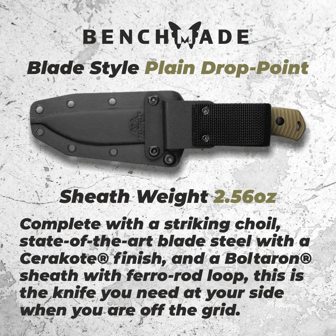 Benchmade Anonimus 539GY OD Green G-10 Drop-point Plain 5" Fixed Blade Knife