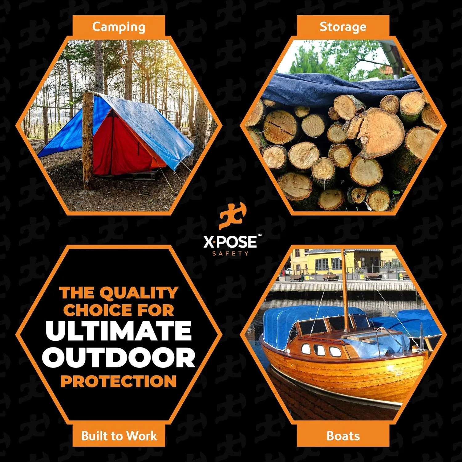 Better Blue Poly Tarp 10' x 20' - Multipurpose Protective Cover - Lightweight, Durable, Waterproof, Weather Proof - 5 Mil Thick Polyethylene - by Xpose Safety