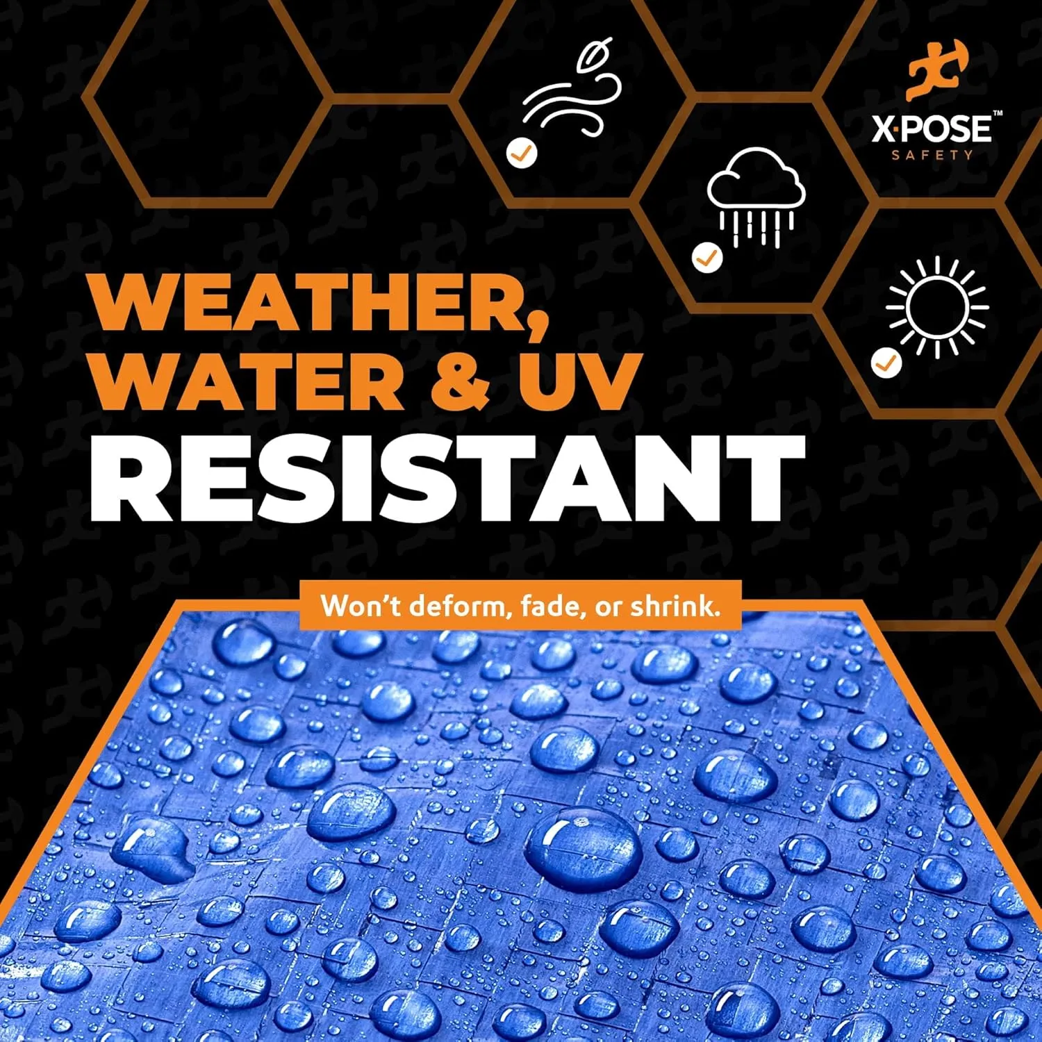 Better Blue Poly Tarp 10' x 20' - Multipurpose Protective Cover - Lightweight, Durable, Waterproof, Weather Proof - 5 Mil Thick Polyethylene - by Xpose Safety