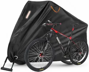 Bike Cover for 3 Bikes, Bicycle Cover Outdoor Storage Waterproof Rain Sun UV Dust Wind Proof with Lock Hole for city Mountain Road Electric Bike Heavy Duty Bikes Black