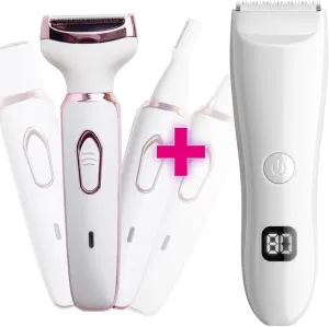 Bikini Trimmer for Women Electric Razor Hair Trimmer for Face Nose Eyebrow Beard Mustache Arm Leg Armpit Bikini,Painless Rechargeable Portable Womens Body Shavers Set, Gifts for Women