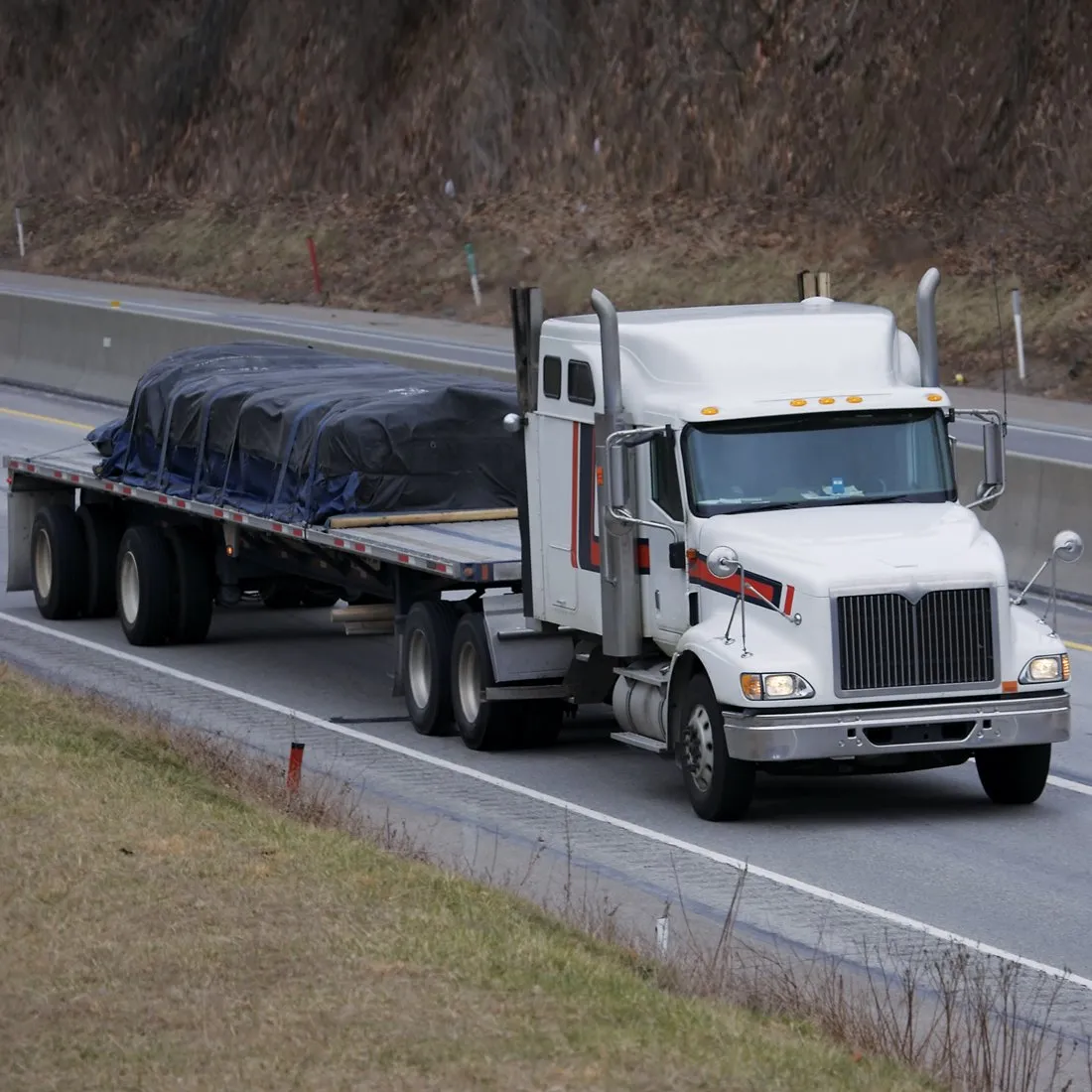 Black Solid 18 Oz. Vinyl Tarp - 7 Foot x 15 Foot