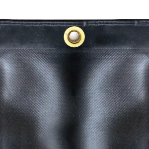 Black Solid 18 Oz. Vinyl Tarp - 7 Foot x 15 Foot