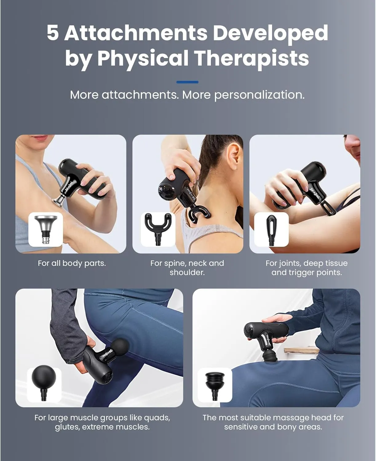 BOB AND BRAD Q2 Max Mini Massage Gun with Metal Head, Pocket-Sized Deep Tissue Massager Gun for Athletes, Professional Portable Percussion Muscle Massager Gun, FSA and HSA Eligible