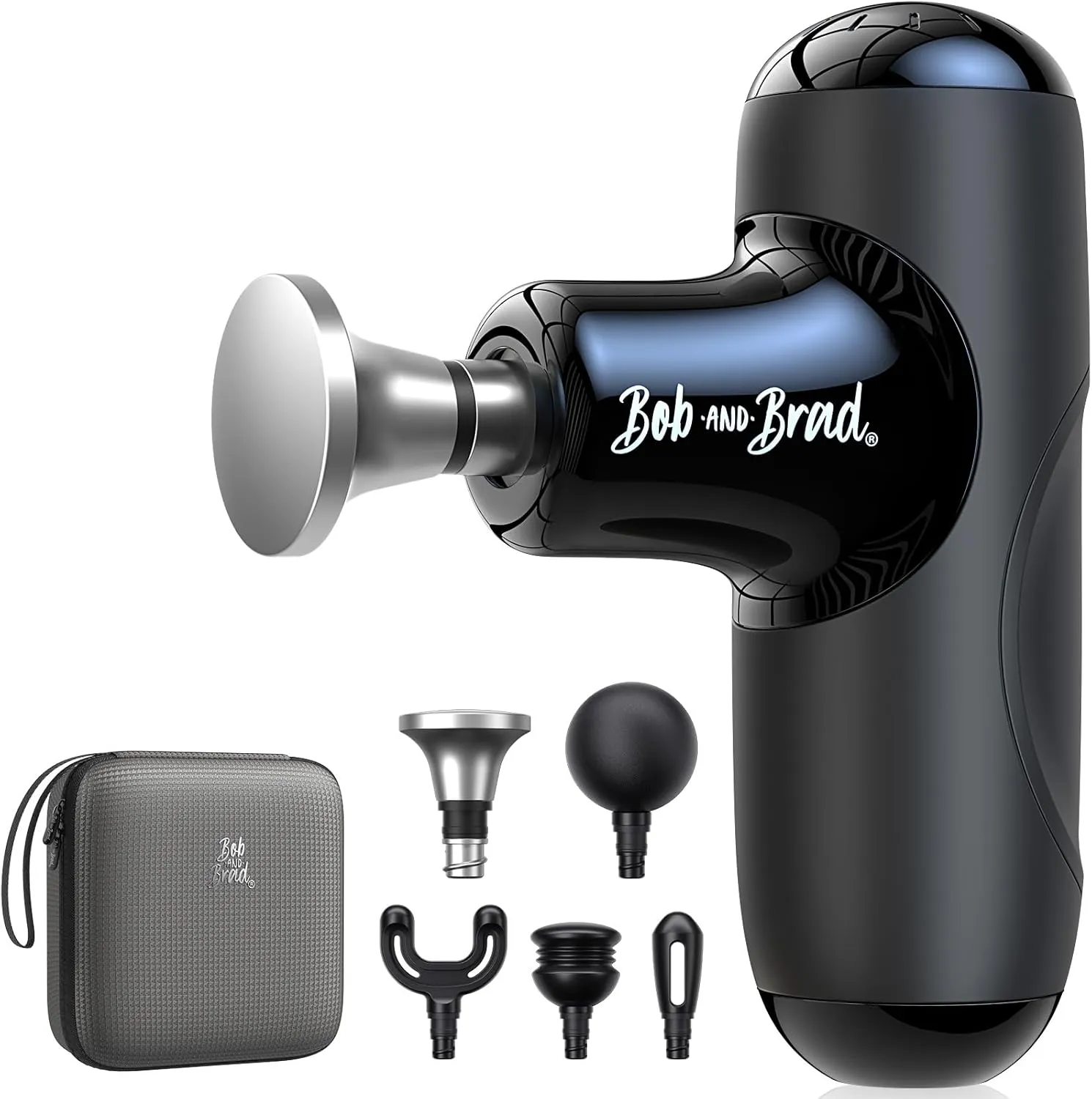 BOB AND BRAD Q2 Max Mini Massage Gun with Metal Head, Pocket-Sized Deep Tissue Massager Gun for Athletes, Professional Portable Percussion Muscle Massager Gun, FSA and HSA Eligible