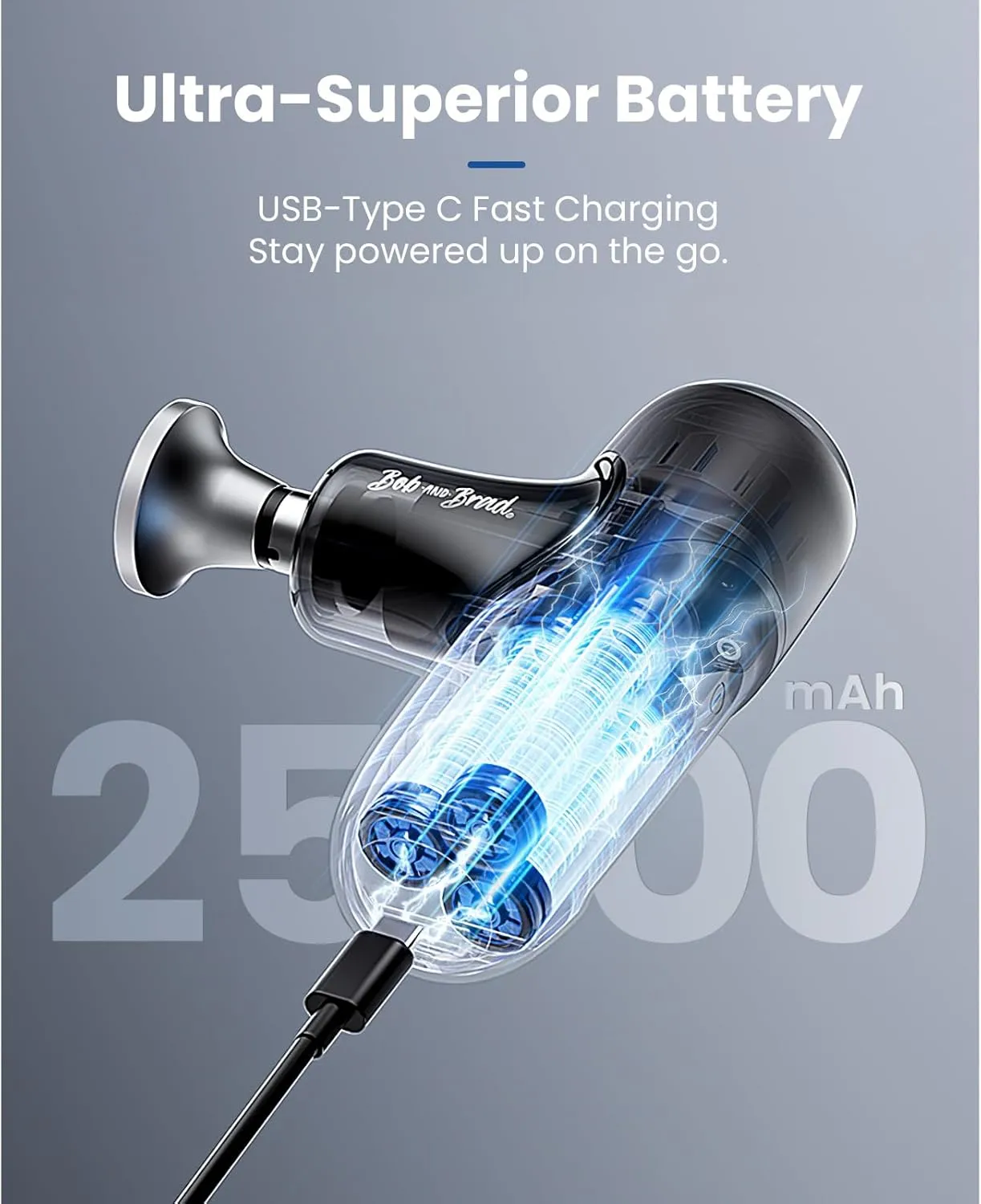 BOB AND BRAD Q2 Max Mini Massage Gun with Metal Head, Pocket-Sized Deep Tissue Massager Gun for Athletes, Professional Portable Percussion Muscle Massager Gun, FSA and HSA Eligible