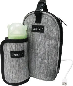 Bottle Warmer For Baby Milk USB Portable Bottle Heating Bag Car Water Warming Bag On The Go At Home Or Travel (grey)