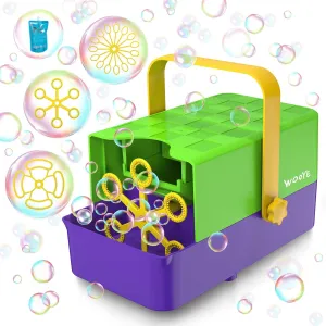 Bubble Machine, 3 in 1 Bubble Maker for Kids - 3 Replaceable Bubble Wands & 2 Speeds, 10000  Colorful Bubbles/Min, Battery Operated or Plug-in, Bubble Toys for Indoor Outdoor Parties & Birthday Gifts