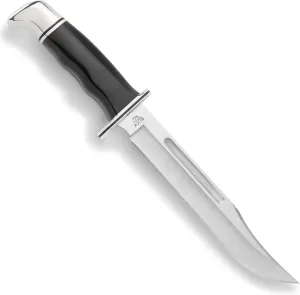 Buck Knives 120 General Fixed Blade Knife with Genuine Leather Sheath,Black/Silver