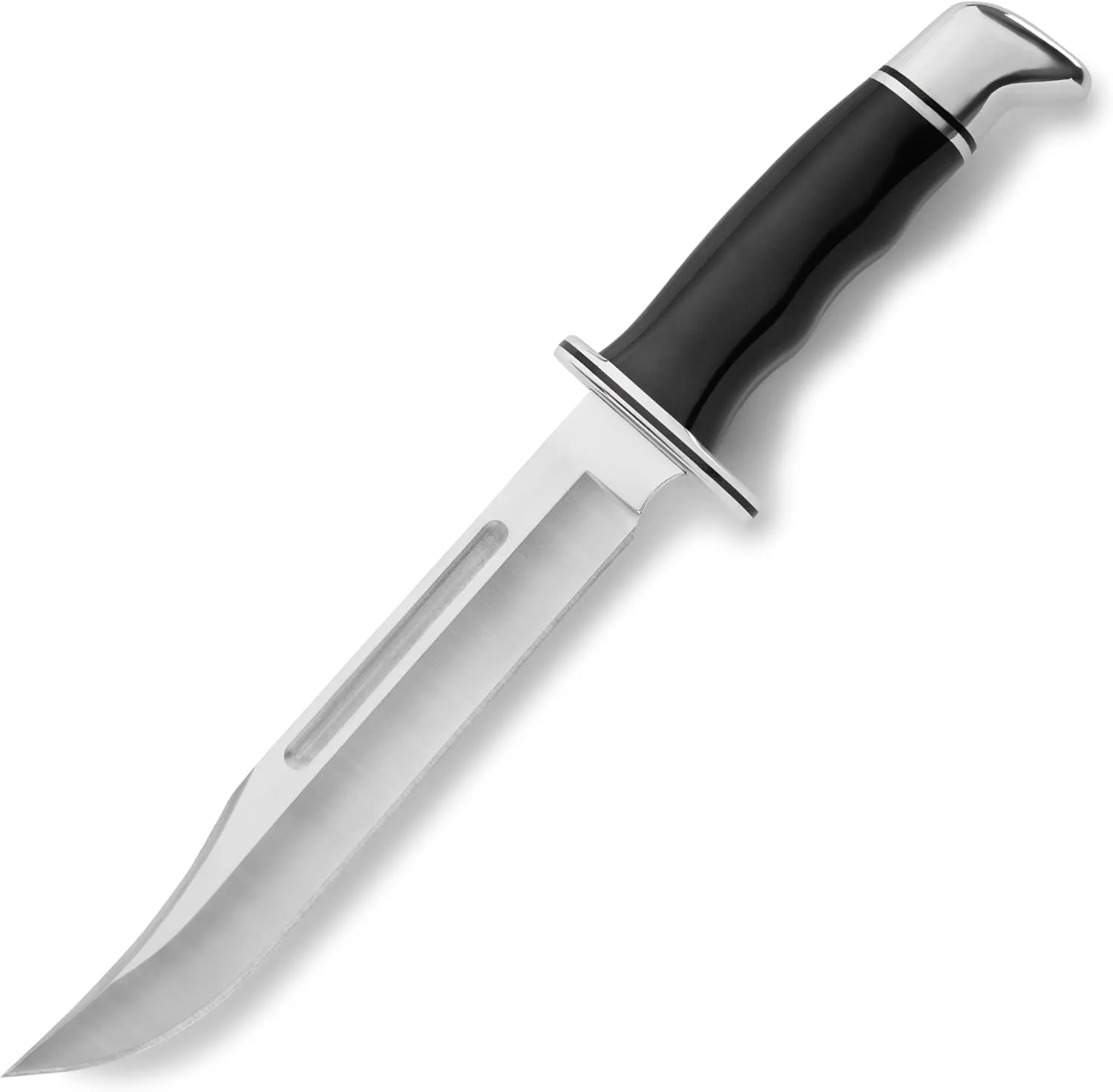 Buck Knives 120 General Fixed Blade Knife with Genuine Leather Sheath,Black/Silver