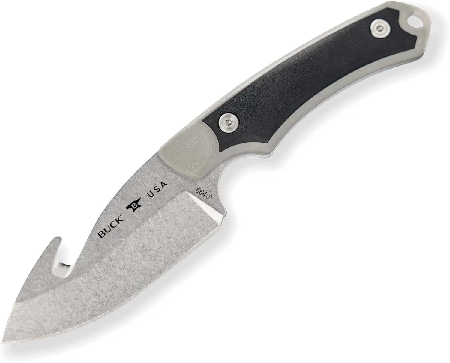 Buck Knives 664 Alpha Hunter Select Fixed Blade Hunting Knife with Guthook, Gray