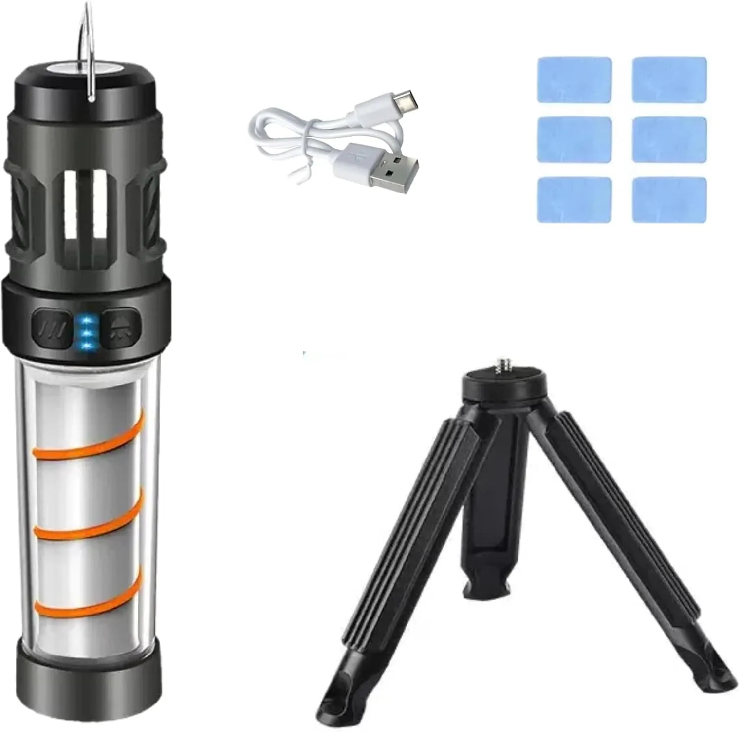 Buzz Defense Portable 3-in-1 Repellent Rechargeable Flashlight IPX5 Waterproof Emergency Light with Tripod 3000mAh (1)