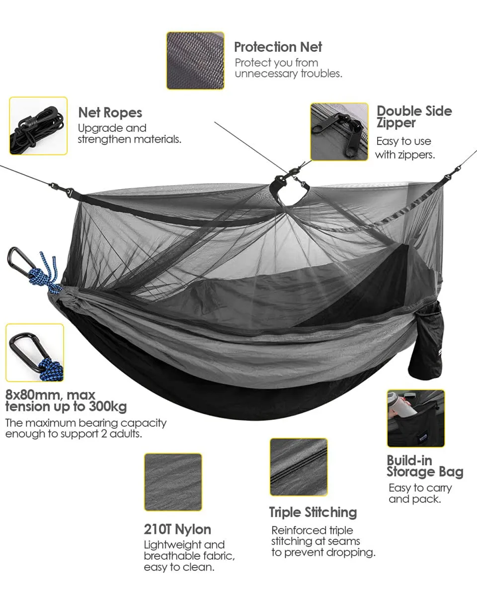 Camping Hammock - Black & Gray