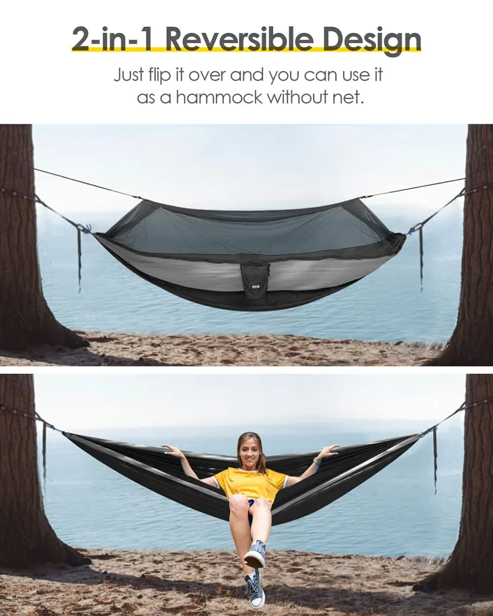 Camping Hammock - Black & Gray