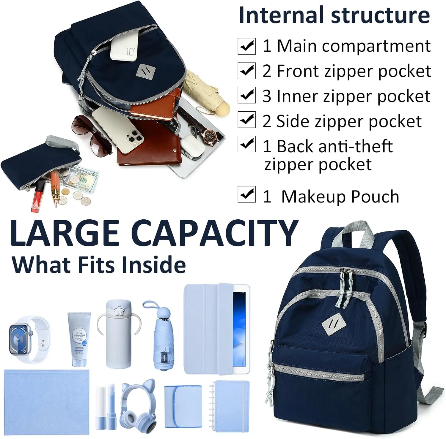 CAMTOP Mini Backpack Small Backpack Purse for Women Lightweight Cute Fashion Backpack Bookbag Daypack for Travel Shopping