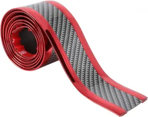 Car Door Edge Step Dust Shield Cover.1m 3.3ft Car SUV Universal Door Sill Protector Edge Trunk Bumper Anti Scratch Scuff Guard Sticker DIY PC Cover Strip for Cars Carbon Fiber Red