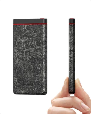 CarbonBlade Power Bank Portable Charger Slim Battery Pack, 10000mAh Carbon Fiber USB-C and USB-A, PD Fast Charging for iPhone 15/14/13 iPad Steam Deck Flashlight