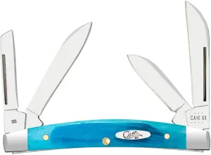 Case XX WR POCKET KNIFE CARIBBEAN BLUE BONE SAWCUT JIG SMALL CONGRESS, ITEM 25586, LENGTH CLOSED 3 1/8 INCH (6468 SS)