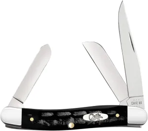 Case XX WR POCKET KNIFE JIGGED BUFFALO HORN MEDIUM STOCKMAN, ITEM 65028, LENGTH CLOSED 3 5/8 INCH (BH318 SS)