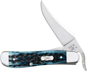 Case XX WR POCKET KNIFE RUSSLOCK - POCKET WORN® MEDITERRANEAN BLUE BONE PS JIG, ITEM 51859, LENGTH CLOSED 4 1/4 INCH (61963L SS)