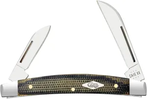 Case XX WR POCKET KNIFE SMALL CONGRESS - SMOOTH BLACK/GREEN/NATURAL CANVAS MICARTA, ITEM 23477, LENGTH CLOSED 3 1/8 INCH (10268 SS)