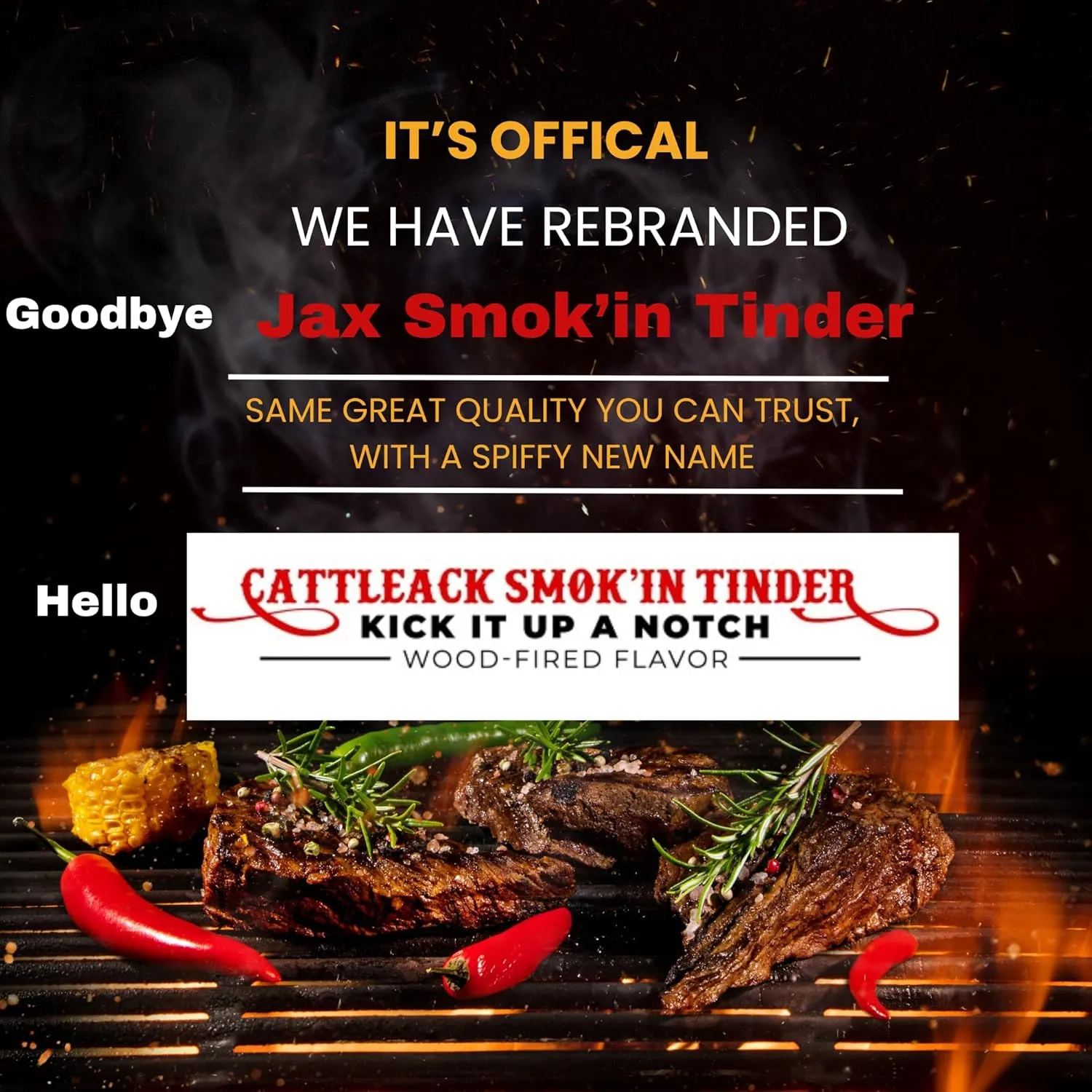 Cattleack Smok'in Tinder Logs, Cooking, Smoking, Grilling, Master BBQ - USA Smoking Wood Logs, 12" Length, Up to 3" Wide, Comes in 12"x12"x6" Box, 1/2 Cu. Ft., Secret to Smoky Perfection (Hickory)