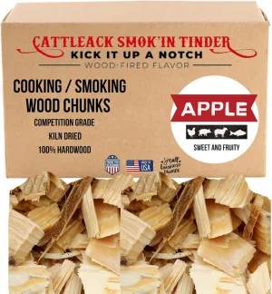 Cattleack Smok'in Tinder Premium Wood Chips, 5 lb Box - BBQ Grill Wood Chips for Smoking Meat and Grilling - Barbecue Smoker Accessories - Grilling Gifts for Men, Proudly from The USA (Apple)