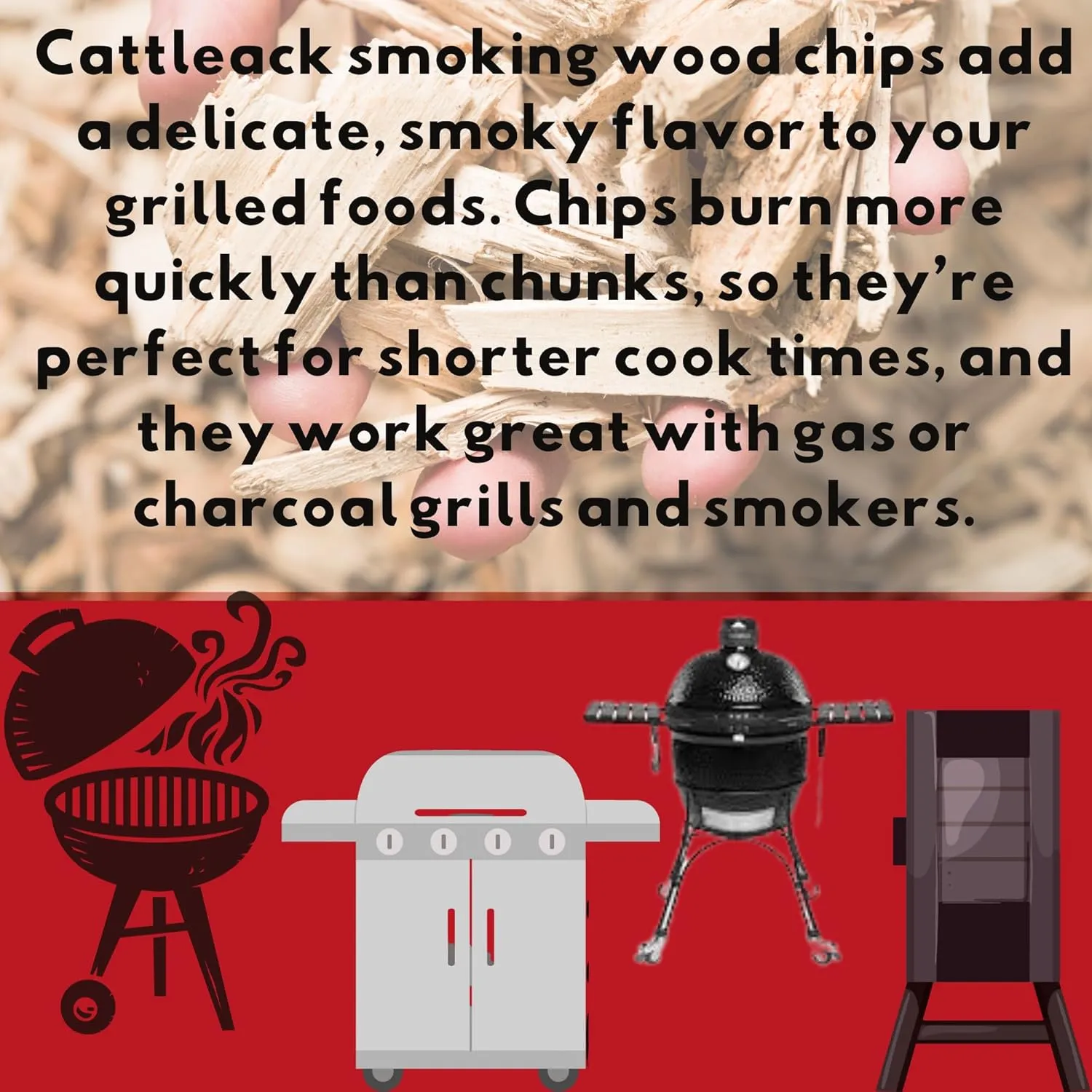Cattleack Smok'in Tinder Premium Wood Chips, 5 lb Box - BBQ Grill Wood Chips for Smoking Meat and Grilling - Barbecue Smoker Accessories - Grilling Gifts for Men, Proudly from The USA (Apple)