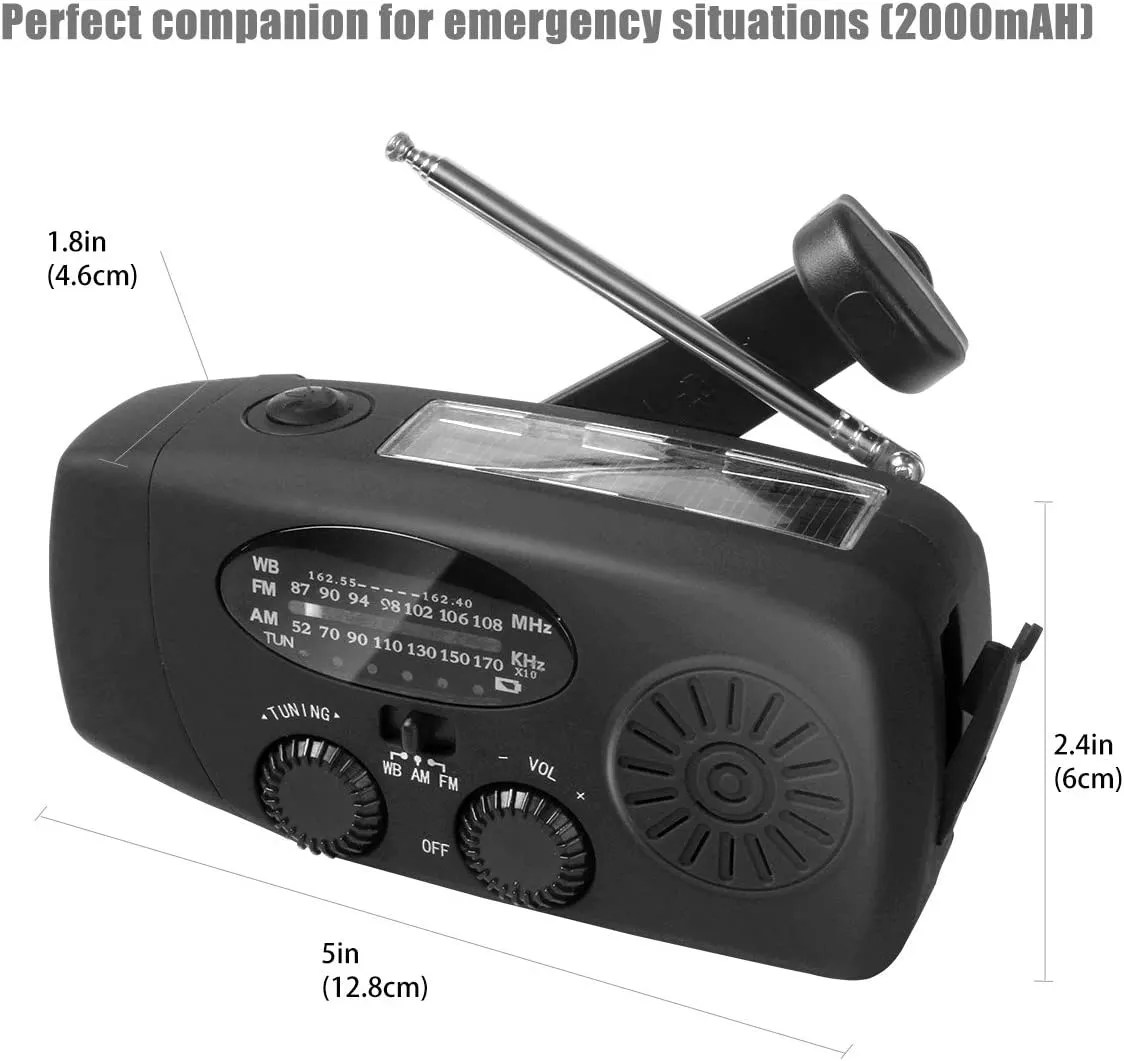 Cell Easter discount Hand Solar Charger With Outdoor For Solar Flashlight Radio Home Phone Stylish Weather Bank LED Crank And Power 2000mAh Emergency