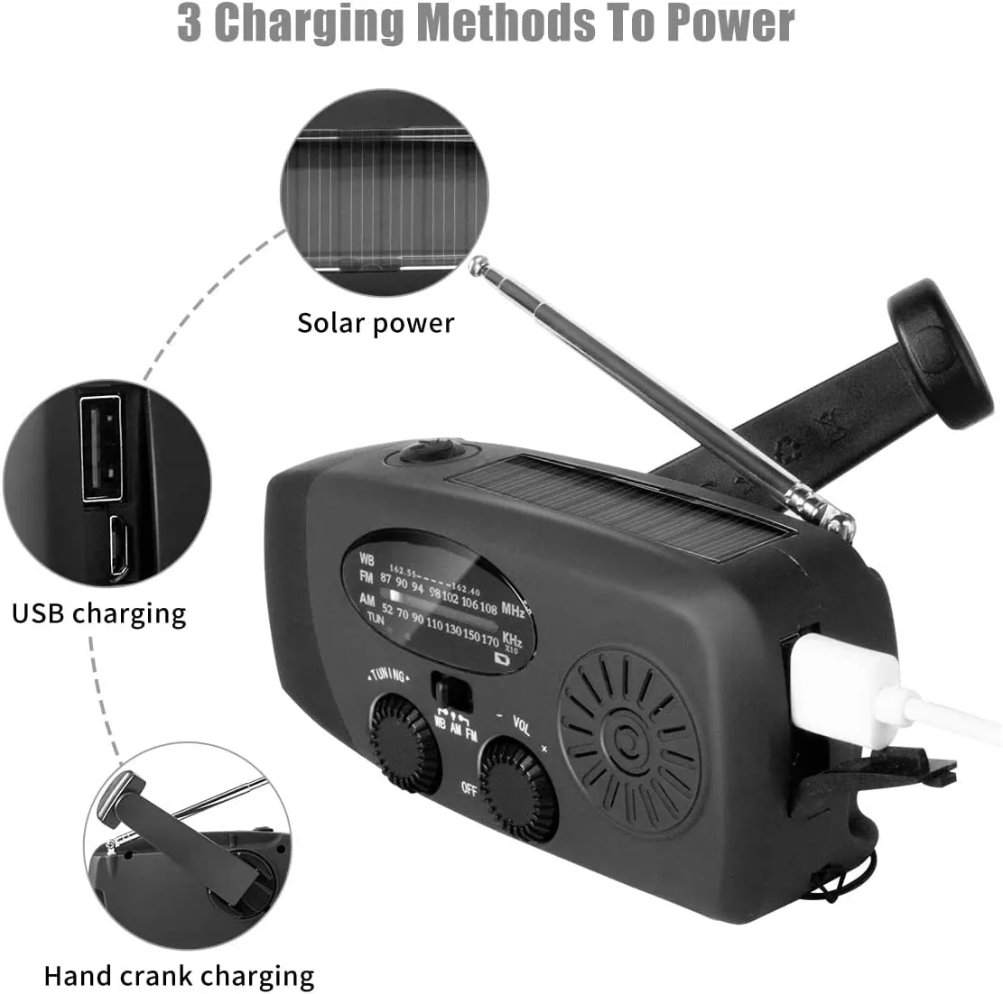 Cell Easter discount Hand Solar Charger With Outdoor For Solar Flashlight Radio Home Phone Stylish Weather Bank LED Crank And Power 2000mAh Emergency
