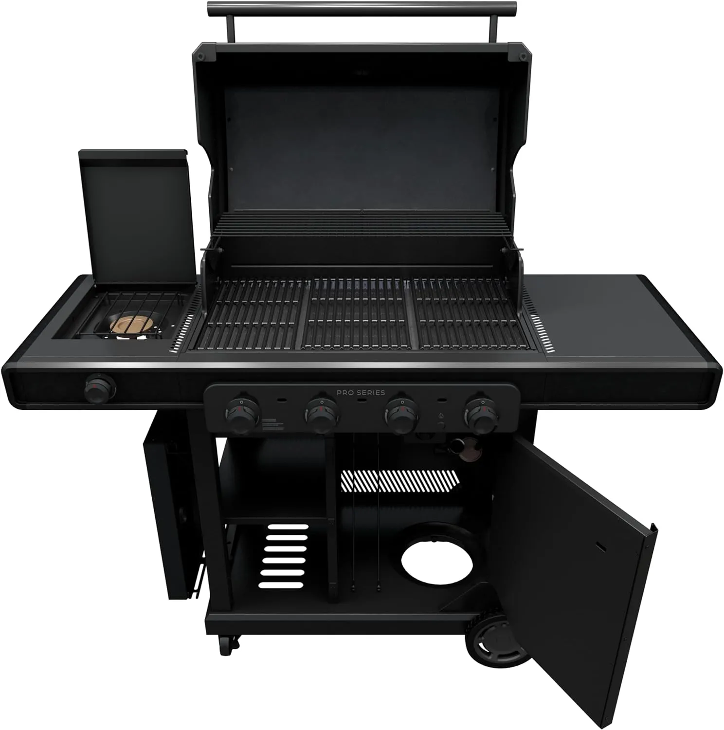 Char-Broil® Pro Series™ with Amplifire™ Infrared Technology 4-Burner Propane Gas Grill Cabinet with Side Burner, Black - 463281024