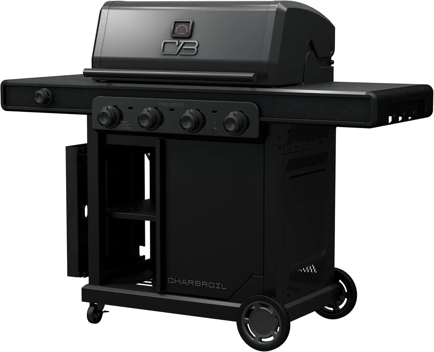 Char-Broil® Pro Series™ with Amplifire™ Infrared Technology 4-Burner Propane Gas Grill Cabinet with Side Burner, Black - 463281024