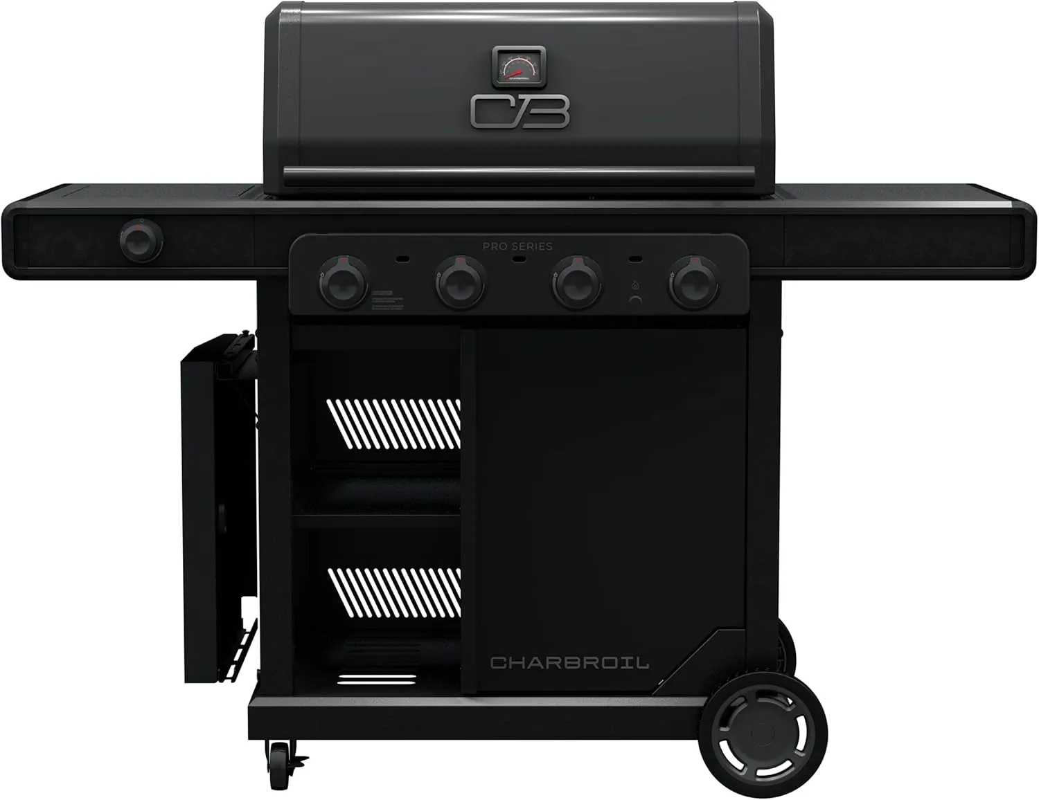 Char-Broil® Pro Series™ with Amplifire™ Infrared Technology 4-Burner Propane Gas Grill Cabinet with Side Burner, Black - 463281024