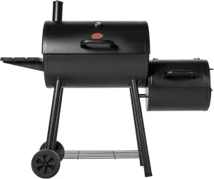 Char-Griller®Smokin Pro Charcoal Grill and Offset Smoker with Side Fire Box, Dual Damper Control, Chrome Plated Steel Warming Rack, 1,130 Cooking Square Inches in Black, Model CG30044223