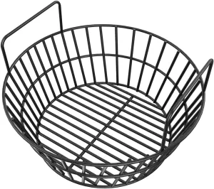 Charcoal Ash Basket for Large Big Green Egg Grill, Heavy Duty Porcelain Steel Fire Basket also Fits Kamado Joe Classic, Compatible with Pit Boss, for Louisiana Grills, for Primo Kamado Grill, Fits Large Grill Dome