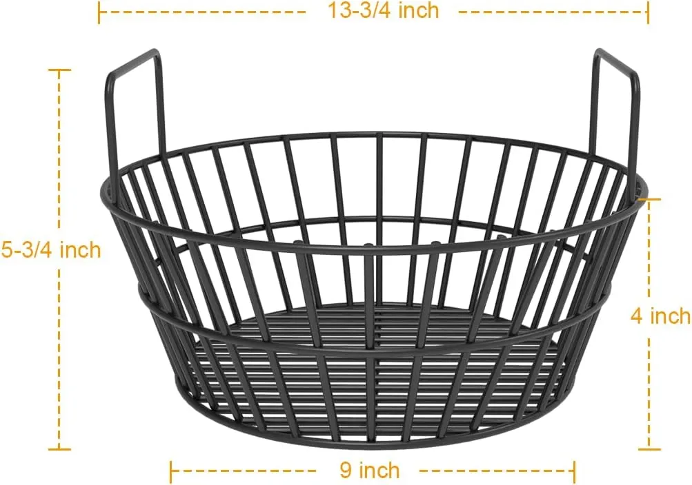 Charcoal Ash Basket for Large Big Green Egg Grill, Heavy Duty Porcelain Steel Fire Basket also Fits Kamado Joe Classic, Compatible with Pit Boss, for Louisiana Grills, for Primo Kamado Grill, Fits Large Grill Dome