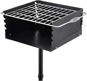 Charcoal BBQ Grills Single Post Carbon Meat Grill W/Cooking Grate 360o Adjustable Rotary Oven Camping Outdoor Barbecue