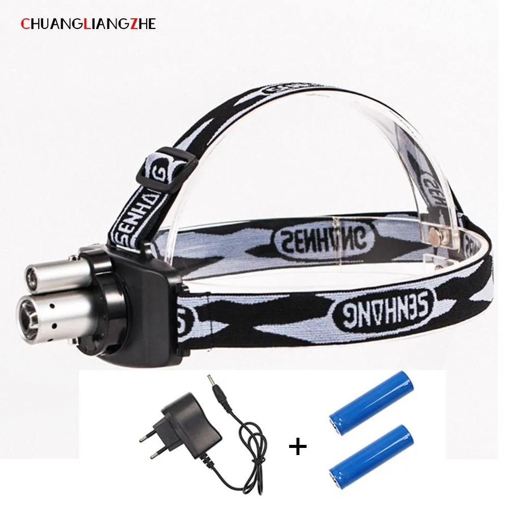 CHENGLIANGZHE LED T6 Light Long Shot Head Lamp Outdoor Led Mining Light Night Fishing Camping Zoom Charge 18650 Battery