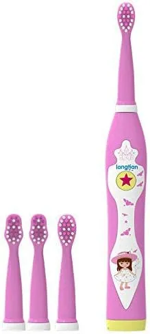 Child Electric Toothbrush Dental Electric Cleaning Brush Kids Ultrasonic Rechargeable Toothbrush Baby Sonic Toothbrush Pink Color