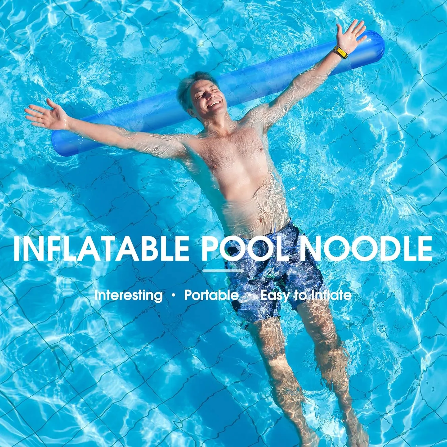 Chivao Pool Inflatable Sticks 41.3 Inch Noodles Colorful PVC Swimming Noodles for Adults Float, Water Games Toy for Beaches & Pool Parties