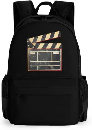 Cinema Clapper Board Laptop Backpack Lightweight Travel Shoulder Bag Casual Daypack for Men Women