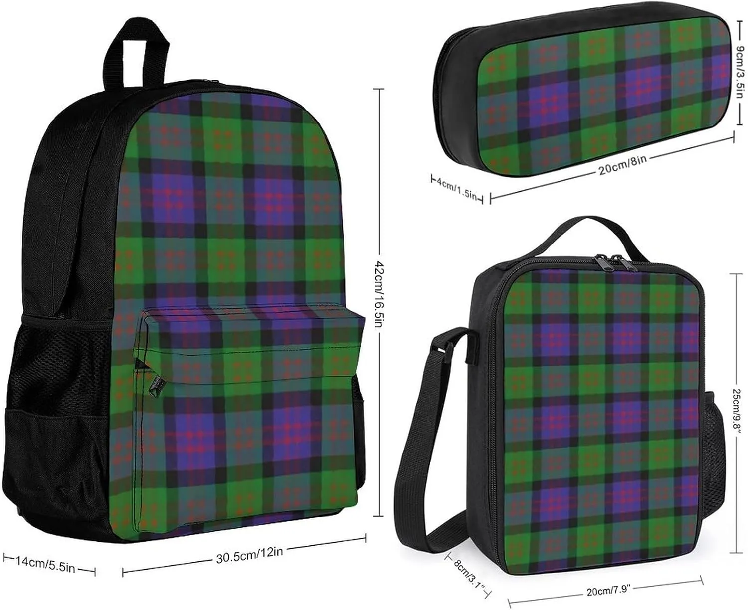 Clan MacDonald Donald Lightweight Pocket Backpack Crossbody Lunch Bag Set Unisex