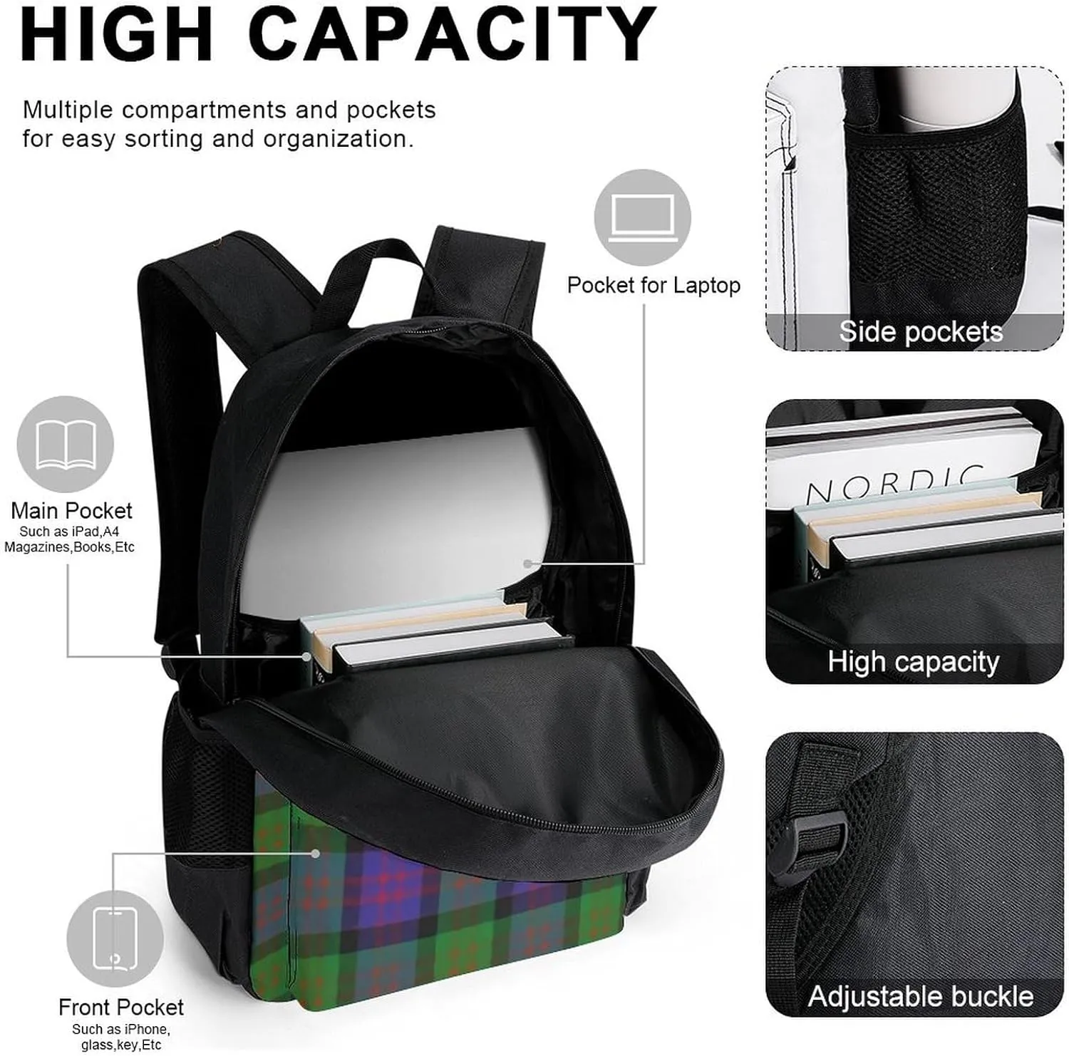 Clan MacDonald Donald Lightweight Pocket Backpack Crossbody Lunch Bag Set Unisex