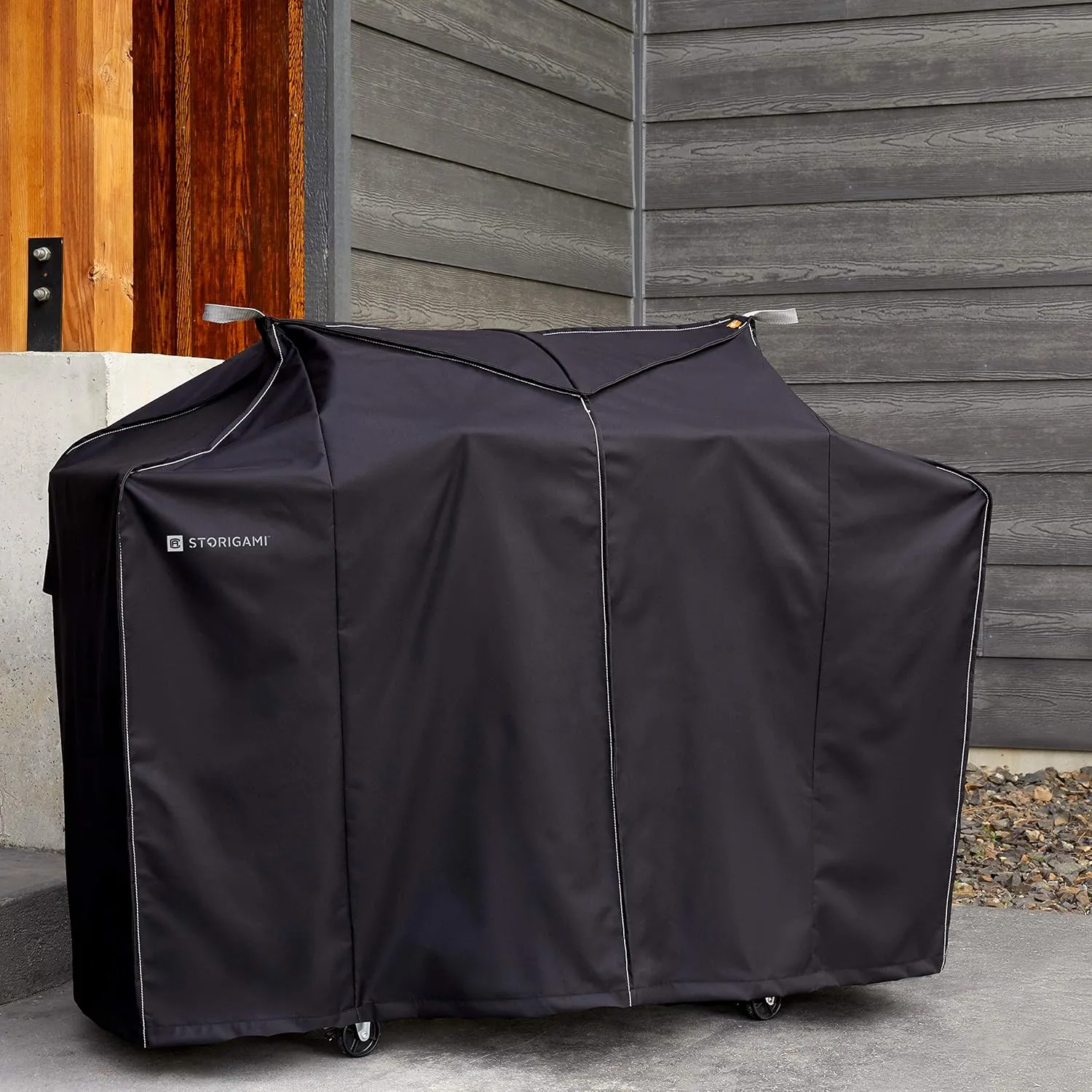 Classic Accessories Storigami Easy Fold Water-Resistant 58 Inch BBQ Grill Cover, Charcoal Black, Grill Cover, Grill Cover for Outdoor Grill, BBQ Cover