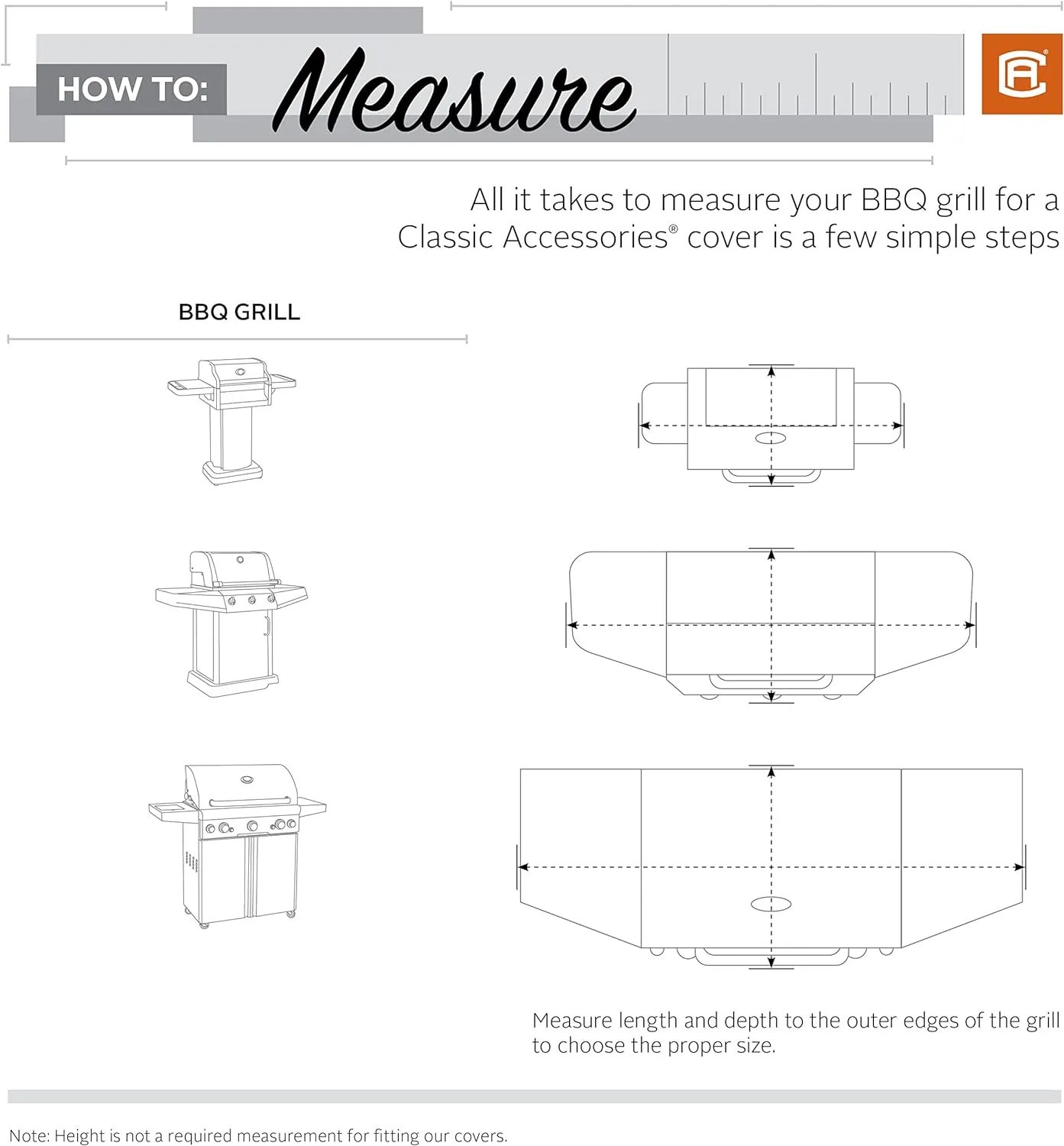 Classic Accessories Storigami Easy Fold Water-Resistant 70 Inch BBQ Grill Cover, Monument Grey